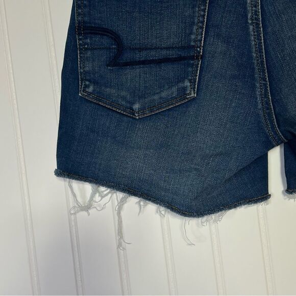 American Eagle size 0 Hi-Rise Shortie Jean Shorts Distressed - Picture 4 of 16